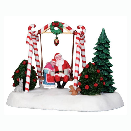 Santa Swing con Babbo Natale e Signora su Altalena 13 (h) cm