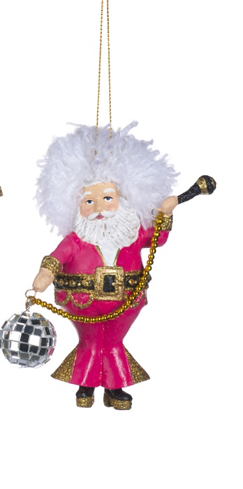 Decorazione "Babbo Natale Disco Anni '70" - 14 cm