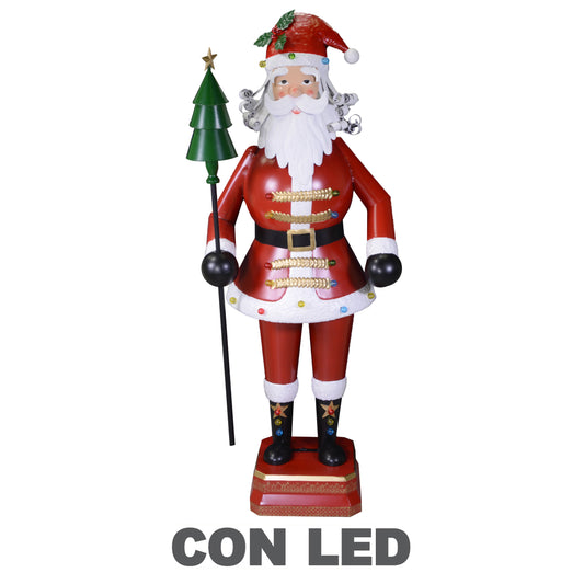 Babbo Natale in Metallo con Luci LED 135 cm