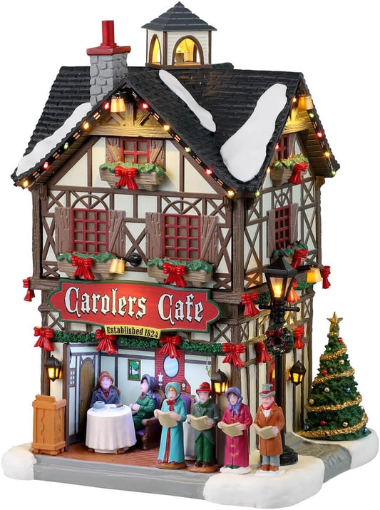 Edificio Illuminato "Carolers Café" con Luci LED 22 h cm