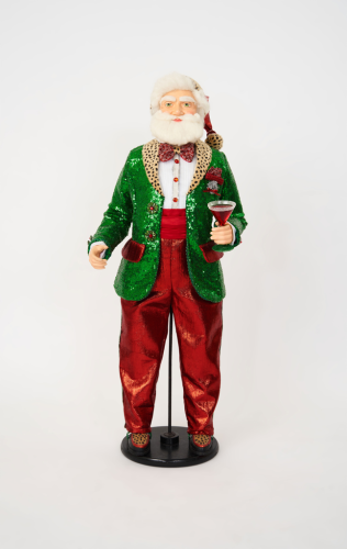 Babbo Natale con bicchiere 90 cm