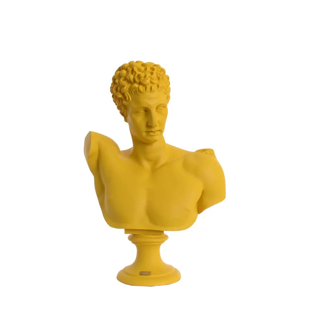 Busto di Hermes in Resina Gialla