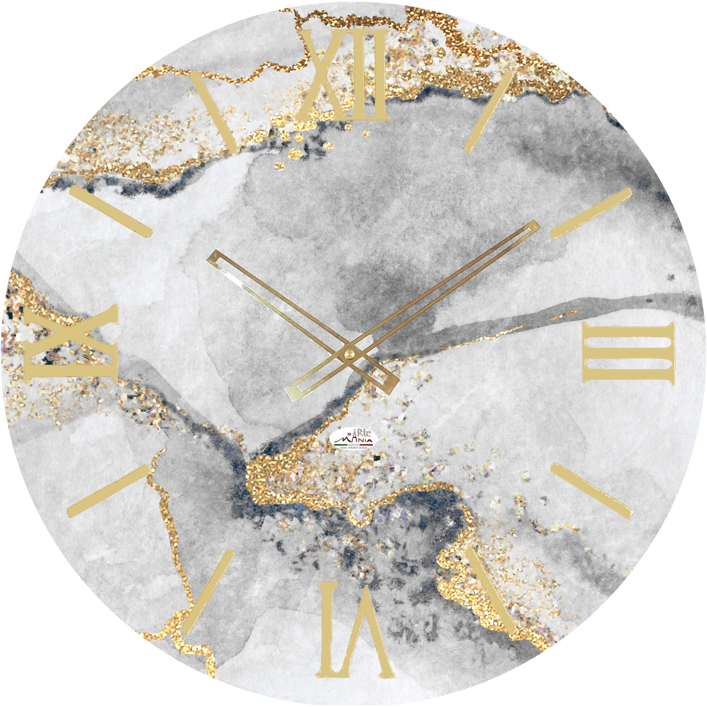 Orologio da Parete Personalizzabile con Effetto Marmo 60x60 cm