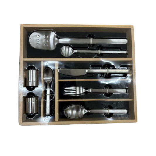 Set per la Cucina in Acciaio Inox Satinato - 34 Pezzi