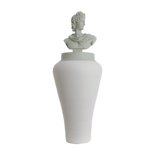 Vaso in Ceramica con Busto Decorativo