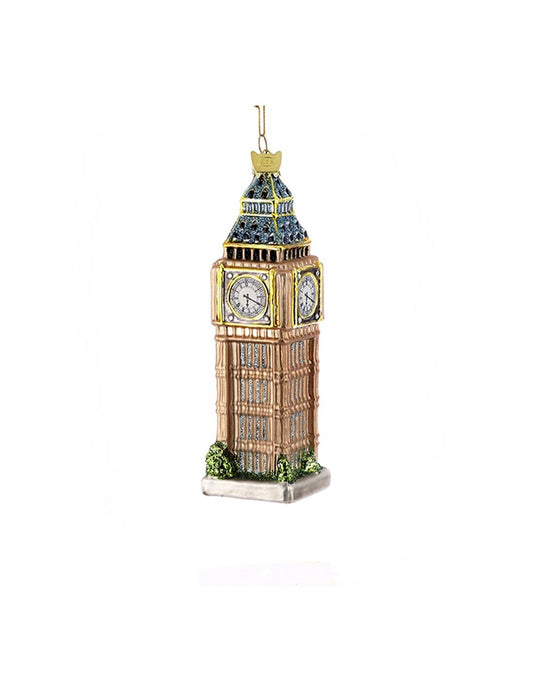 Decorazione Natalizia a Forma di Big Ben in Vetro 15 cm