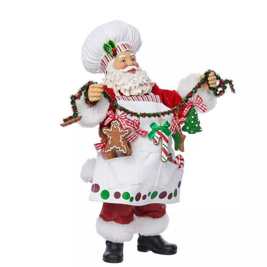 Babbo Natale Chef con Biscotti di Pan di Zenzero 27 cm