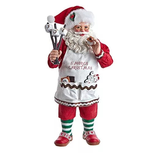 Babbo Natale Chef con Spiedino di Marshmallow "Joy" 27 cm